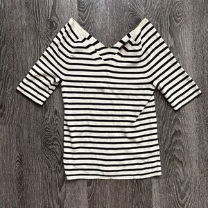 Navy and Cream V-neck sweater